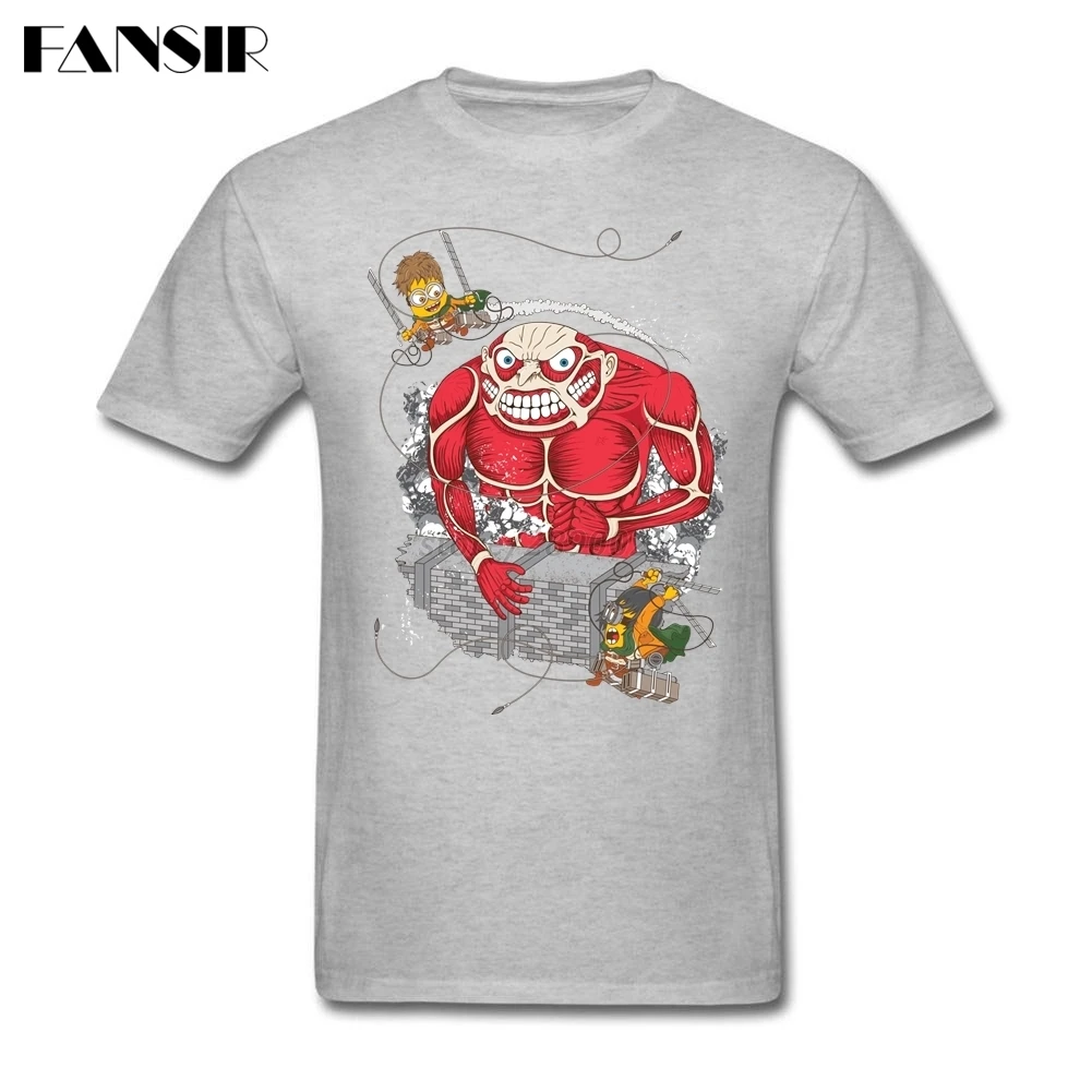 XS-3XL атака на Gru Titan смешные футболки мужской 100% хлопок с коротким рукавом мужская