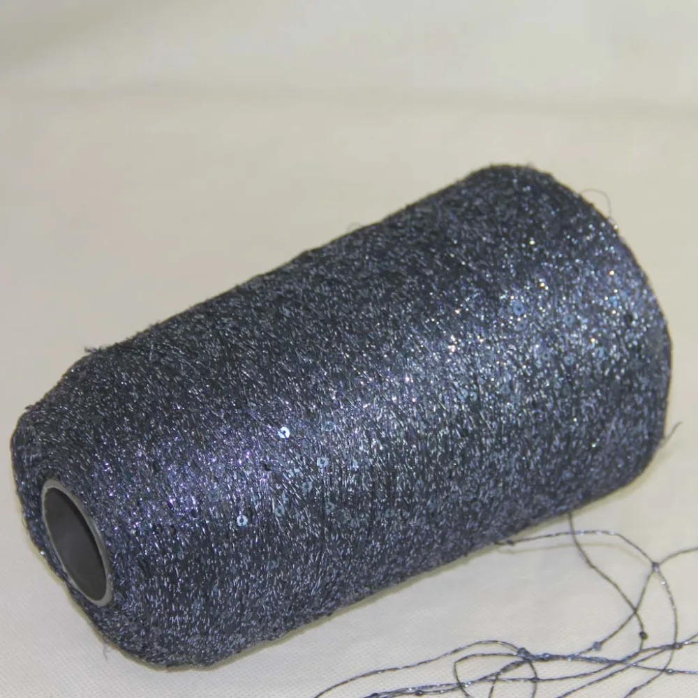 Распродажная пряжа ручной вязки с блестками диаметром 5 см 3 мм 480 г темно синего