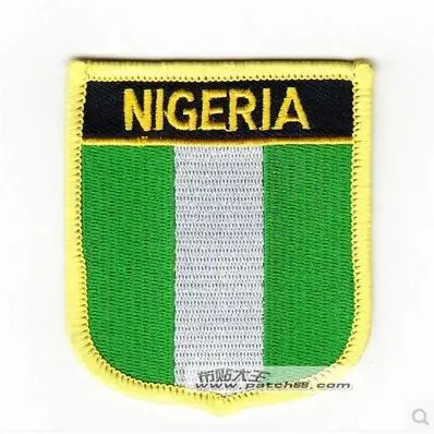 

Hot Sale ! Embroidery Patches National flag Emblem Patches Nigeria Flag Iron on 7X6CM NGQ1143