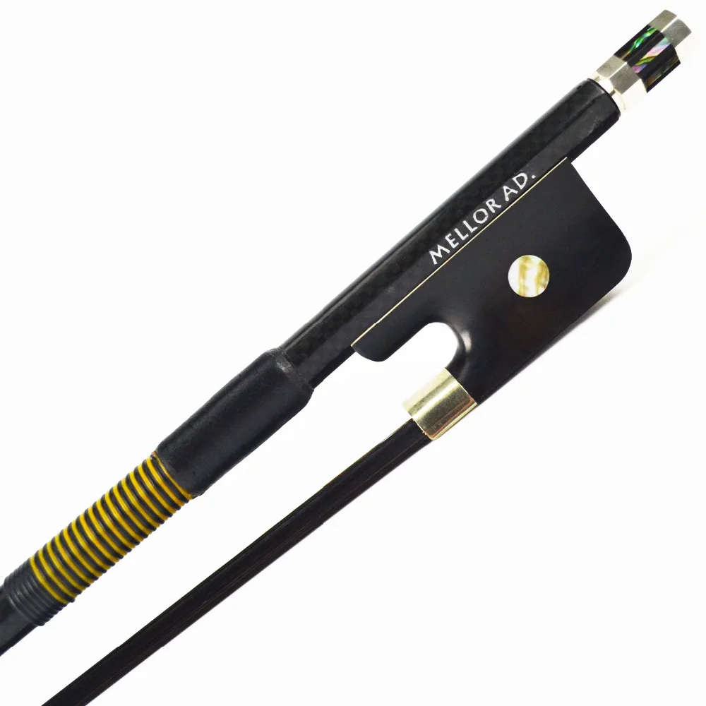 

Black Horse Hair Textured Carbon Fiber French Double Bass Bow Loud and Wild Tone Easier Rosin MELLOR Advanced Level A2F