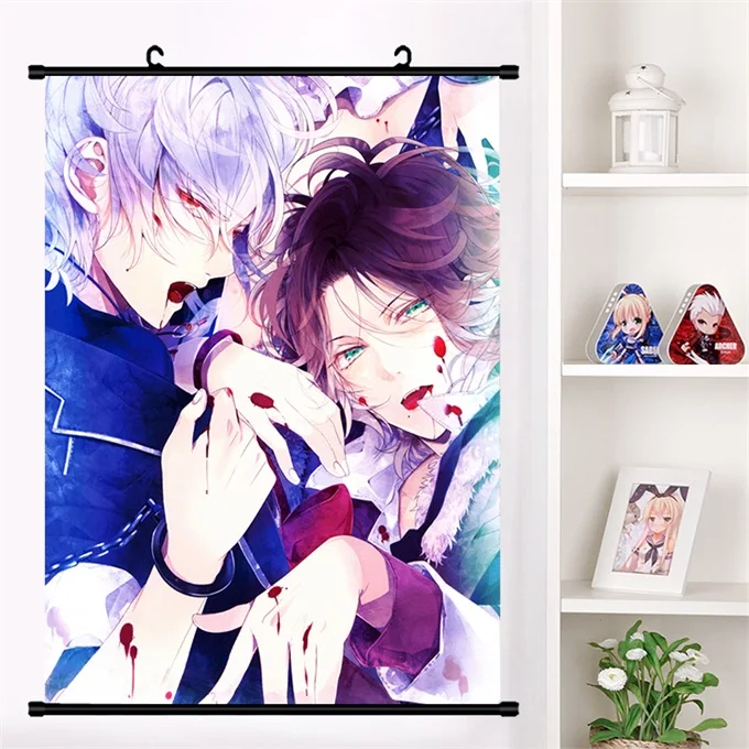 J Аниме DIABOLIK LOVERS Komori Yui Sakamaki Shu sakamaki reiji Настенная роспись плакат Настенные подвесные плакаты коллекция домашнего декора - Цвет: J