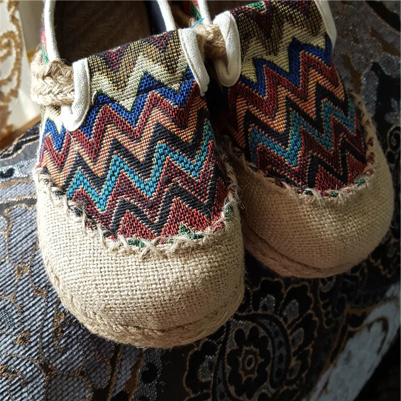 Женские туфли-лодочки ручной работы повседневные туфли в рыбацком стиле