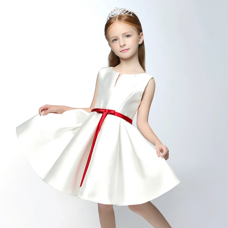 SSYFashion новый простой сатин для девочек в цветочек платья свадьбы короткие