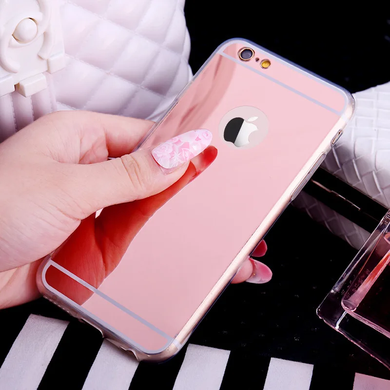 Оригинальный роскошный зеркальный чехол для iPhone X Iphone 5 5s 6 S 7 8 Plus задняя крышка