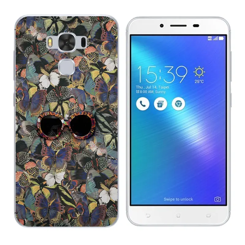 Чехол для ASUS Zenfone 3 Max ZC553KL мягкий силиконовый чехол со смайликом Fundas zc553kl чехлы