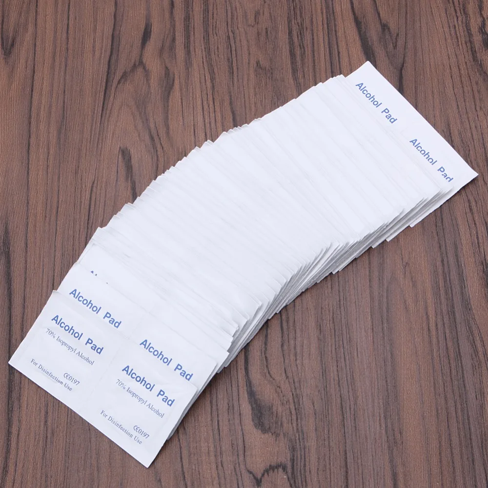 100 шт. спиртовая Протирка Очищающая Подушечка Для медицинский тампон для