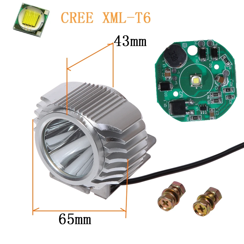 BOSMAA 6W Белый w/ XML T6 чип светодиодный автомобильный фонарь для мотоцикла