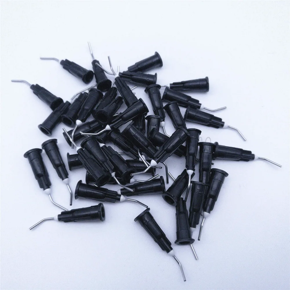 100 Pcs Dental Pre Bent Flow Needle Tips 20 Gauge SEALANT CEMENT Black | Красота и здоровье
