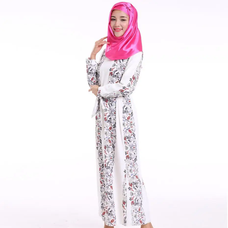 Long Sleeve Maxi Dress In Этнический Стиль Мусульманской Одежды Для Женщин О Образным