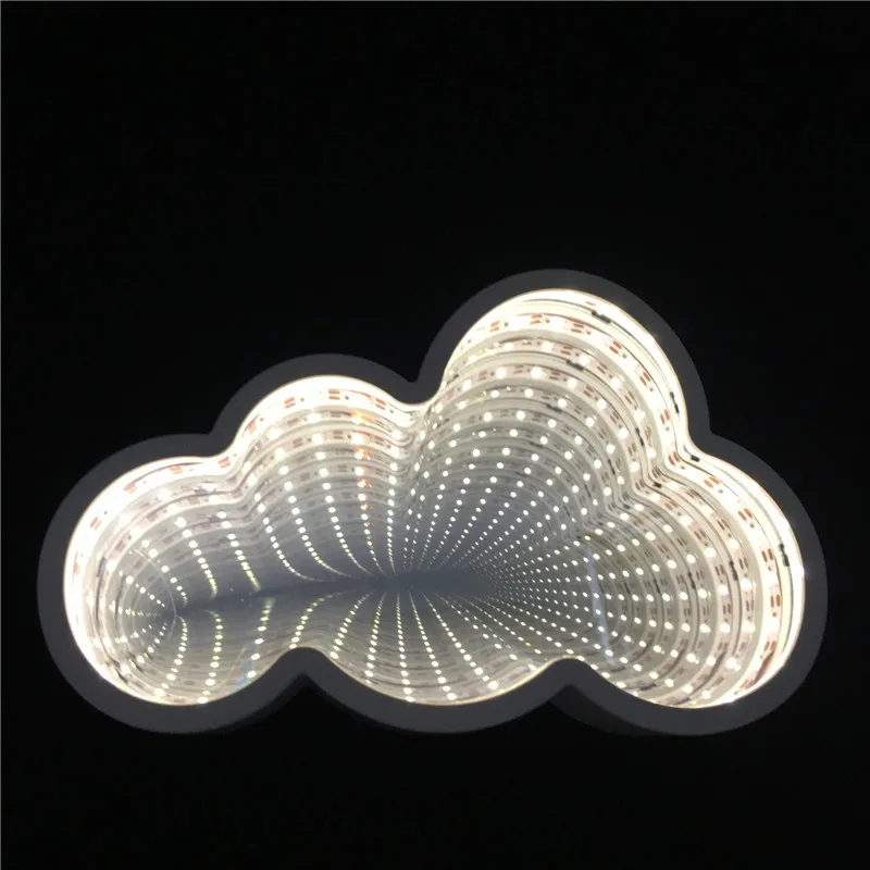 Cloud 3D Творческий единорог с принтом из звездочек и облаков, с изображением милых сердечек Ночной светильник Светодиодные лампы Декор Новинка зеркало тоннельная лампа для маленьких детей Спальня светильник Инж - Испускаемый цвет: Cloud