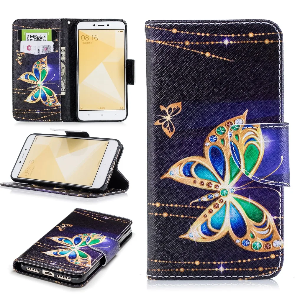 Wallet Case For Xiaomi Redmi 4X Cover Flip fundas Redmi4X 5&quot + Card Holder | Мобильные телефоны и аксессуары