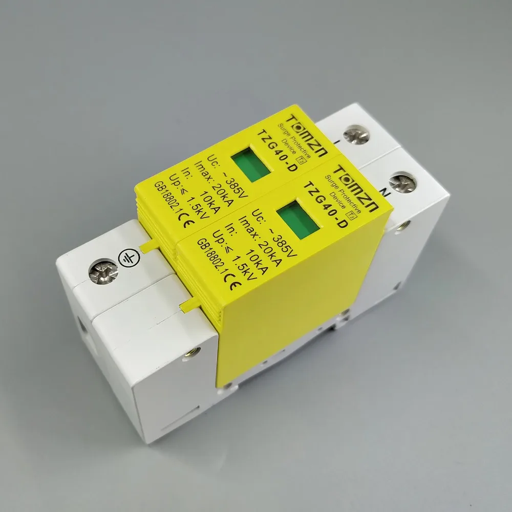 AC SPD 1P+ N 10KA~ 20KA D~ 385V дом Защита от перенапряжения защитное Низковольтное устройство