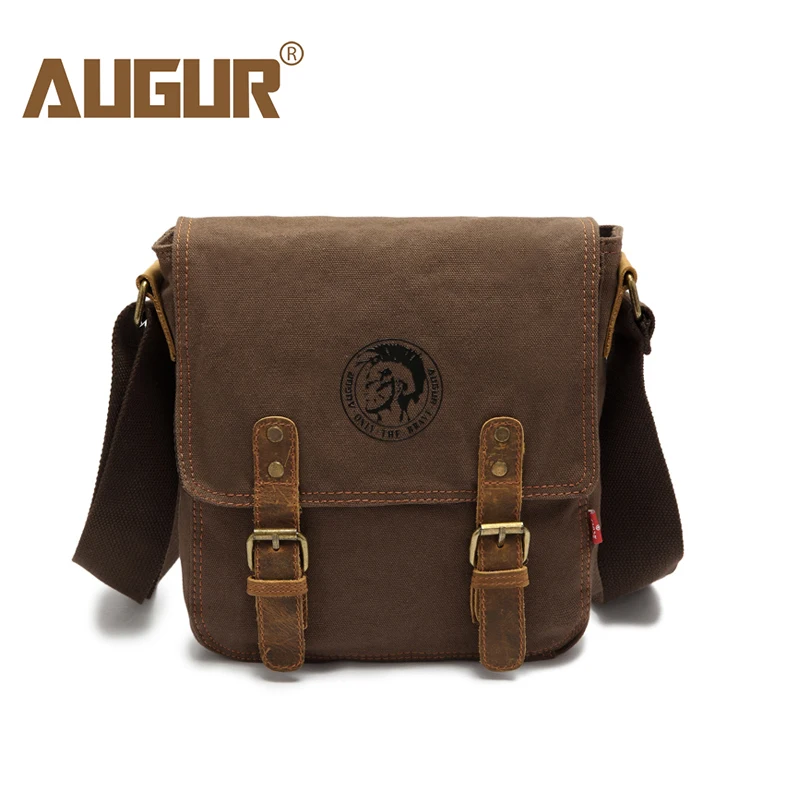 AUGUR мужская сумка через плечо винтажная Брезентовая маленькая женская дорожная