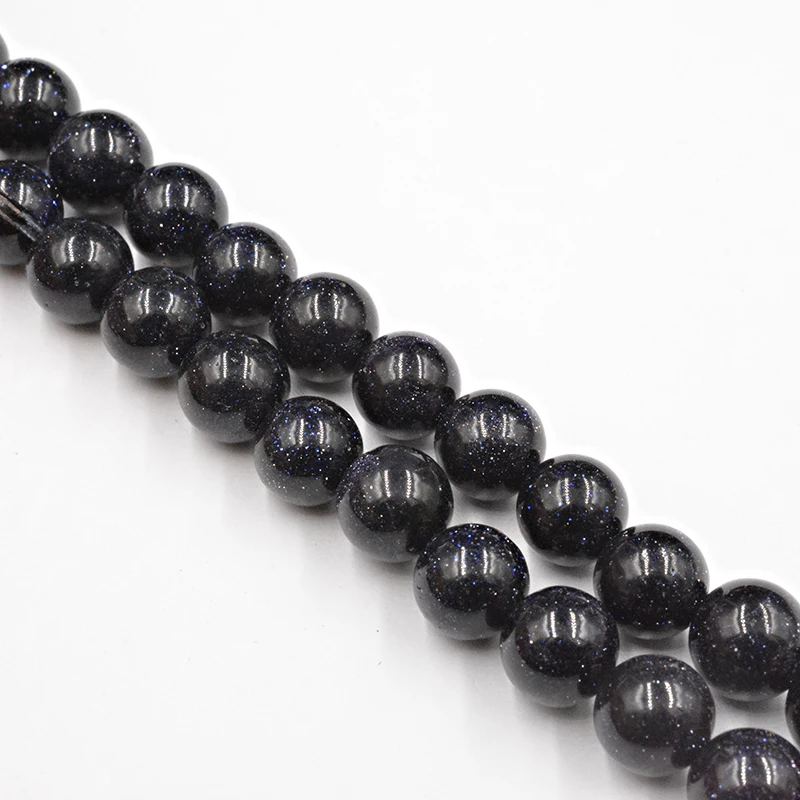 

Круглые бусины из натурального камня галактики, оптовые бусины с синим песком и солнечным камнем для изготовления ювелирных украшений свои...