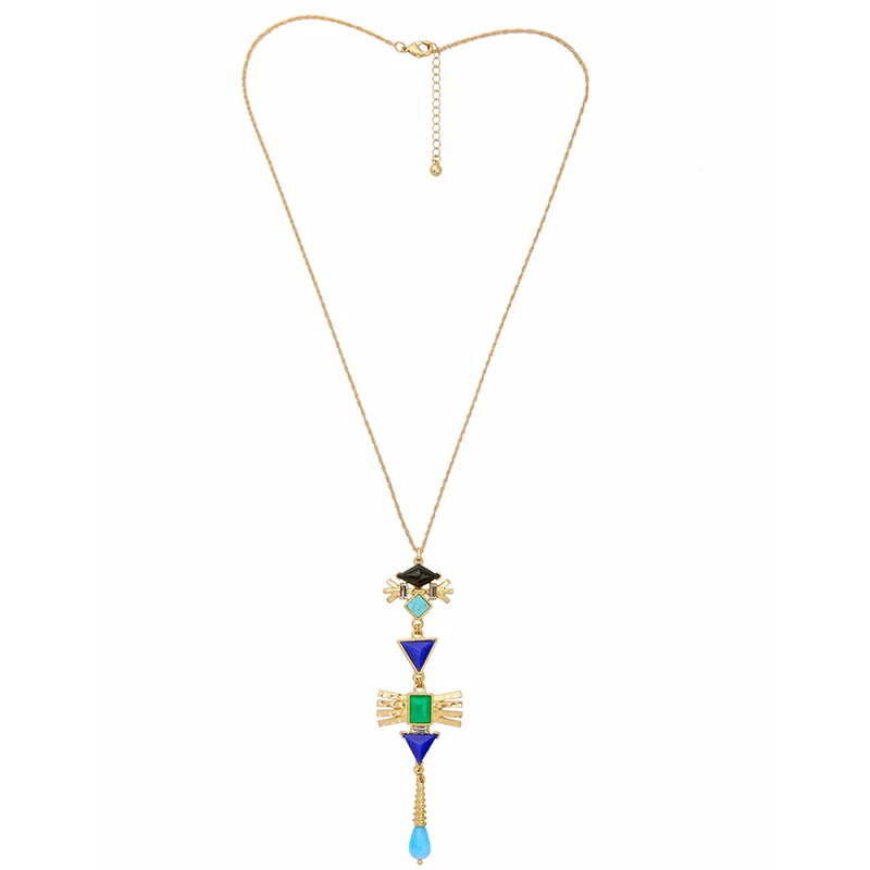 Ожерелье с кулоном из синтетического камня яркое молодежное ожерелье для