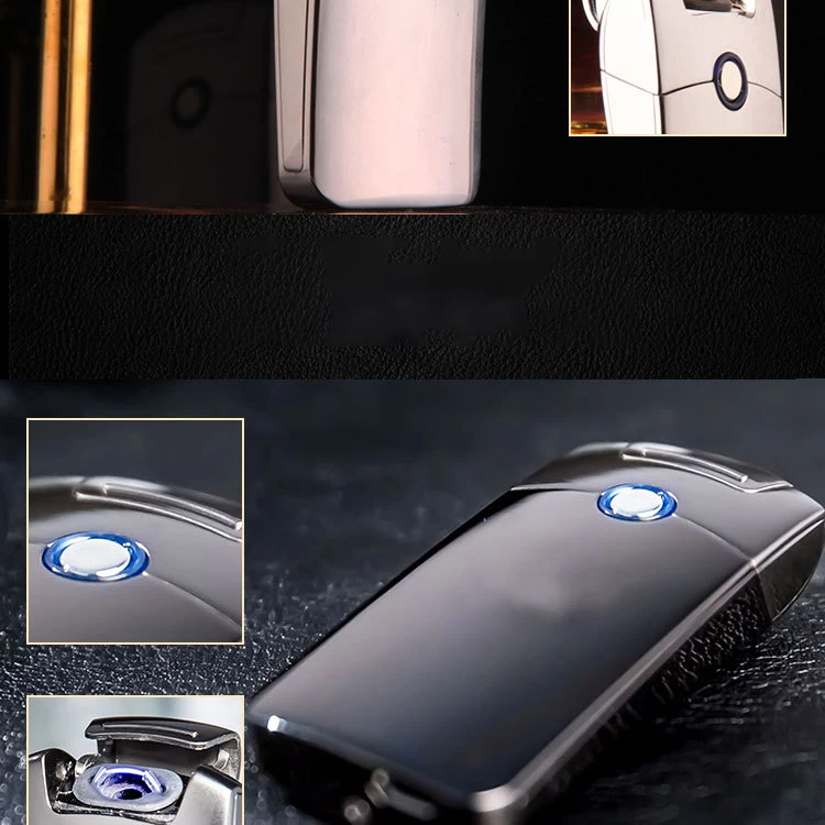 Плазменная Зажигалка Arc Metal USB перезаряжаемая беспламенная перезаряжаемая сенсорная ветрозащитная Электронная зажигалка с датчиком отпечатков пальцев