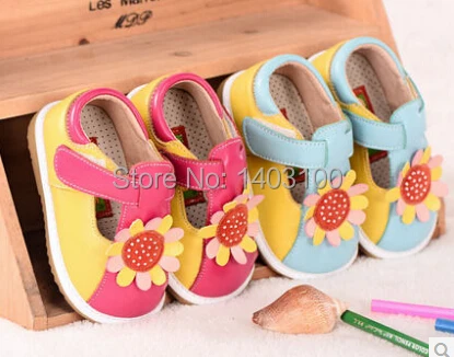 Genuine leather baby toddler shoes soft rubber sole sound princess autumn fashion single for 0 - 2 years old |