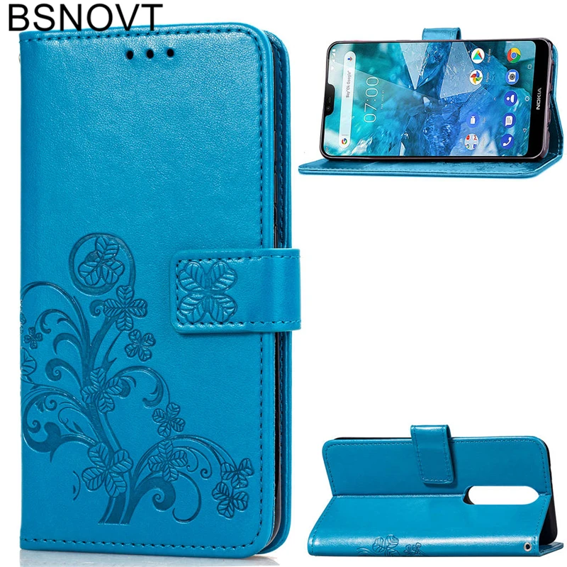 

For Nokia 7.1 Case Soft Silicone Anti-knock Filp Wallet Leather Case For Nokia 7.1 Case For Nokia 8.1 / X7 Phone Bag Case BSNOVT