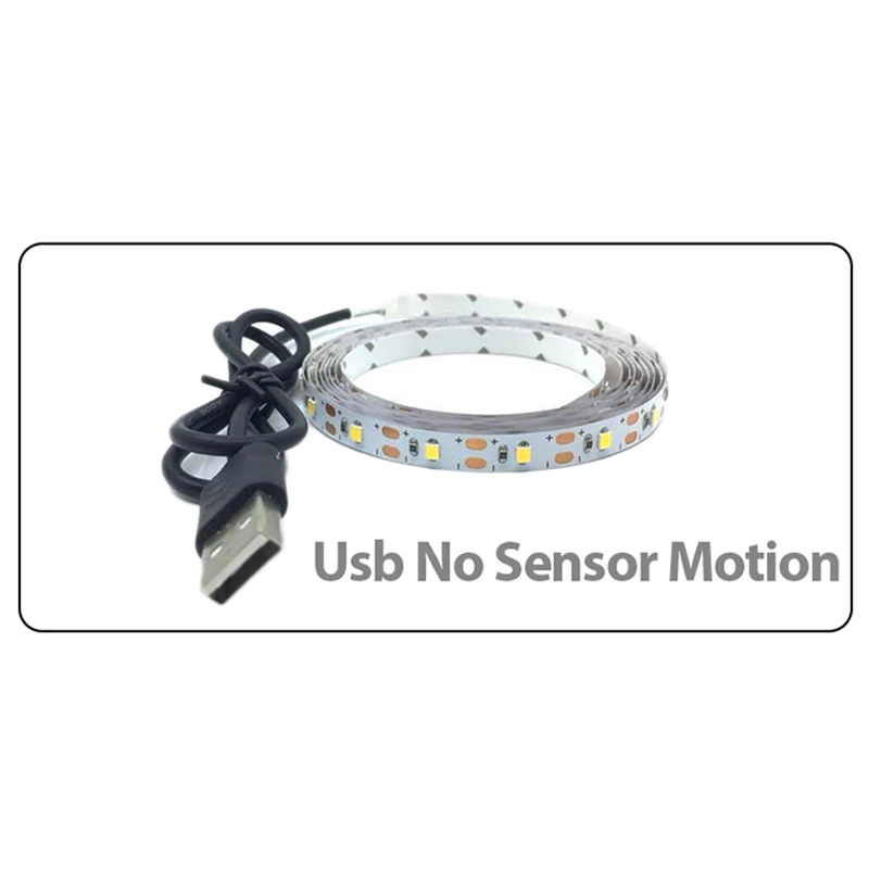 USB no sensor motion EeeToo светодиодный светильник с датчиком движения, Ночной светильник с usb-питанием от сухого аккумулятора, светодиодный светильник для ночной индукции, белый теплый белый светильник для экстренных ситуаций - Испускаемый цвет: USB no sensor motion