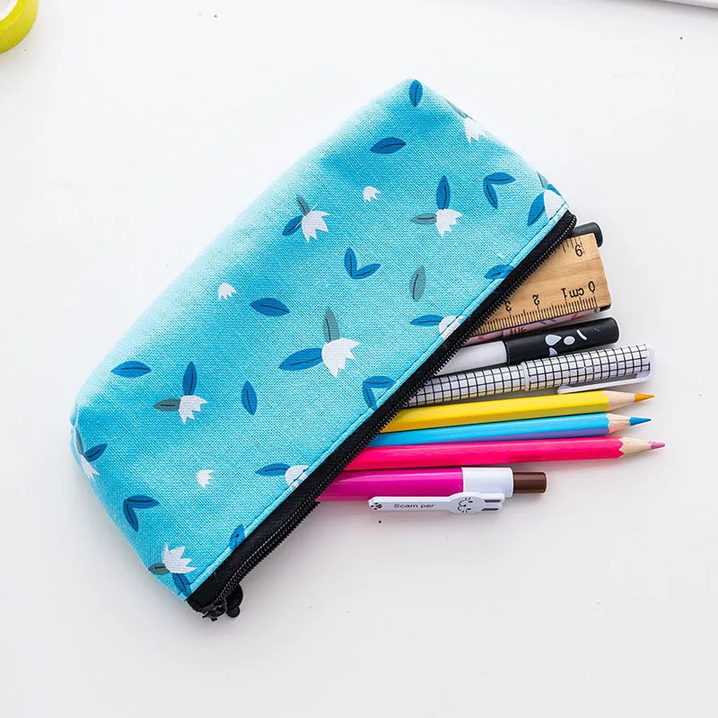 Чехол для монет модный простой цветочный косметический макияж милые холщовые