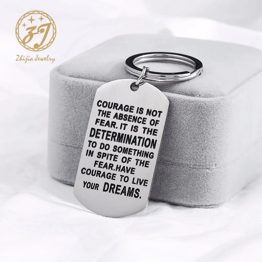Zhijia ювелирные изделия вдохновляющий брелок для мужчин на заказ с биркой собак