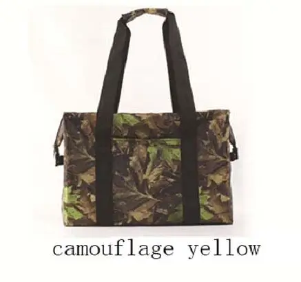 camoufl yellow small Большая емкость камуфляжная Термосумка льдом большой обед для пикника модная еды напитки супермаркета Теплоизоляционный чехол сумка - Цвет: camoufl yellow small