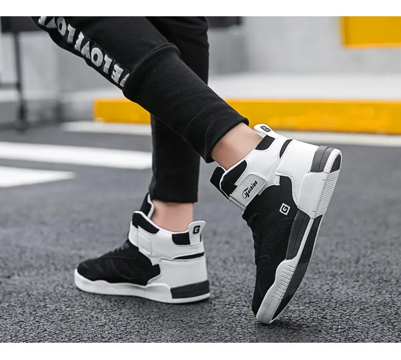 UPUPER высокие Для мужчин; повседневная обувь Для мужчин модные осень-зима Для мужчин кроссовки мальчиков Уличная обувь на плоской подошве мужской большой размер 45 46