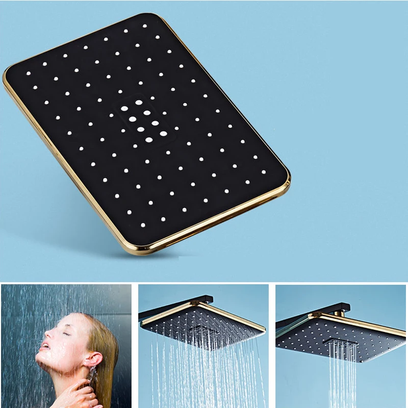 

LIUYUE Shower Spray Head Black Bathroom Accessories Handheld Conversion Shower Spray Head Big Top Spray Head With ABS Material