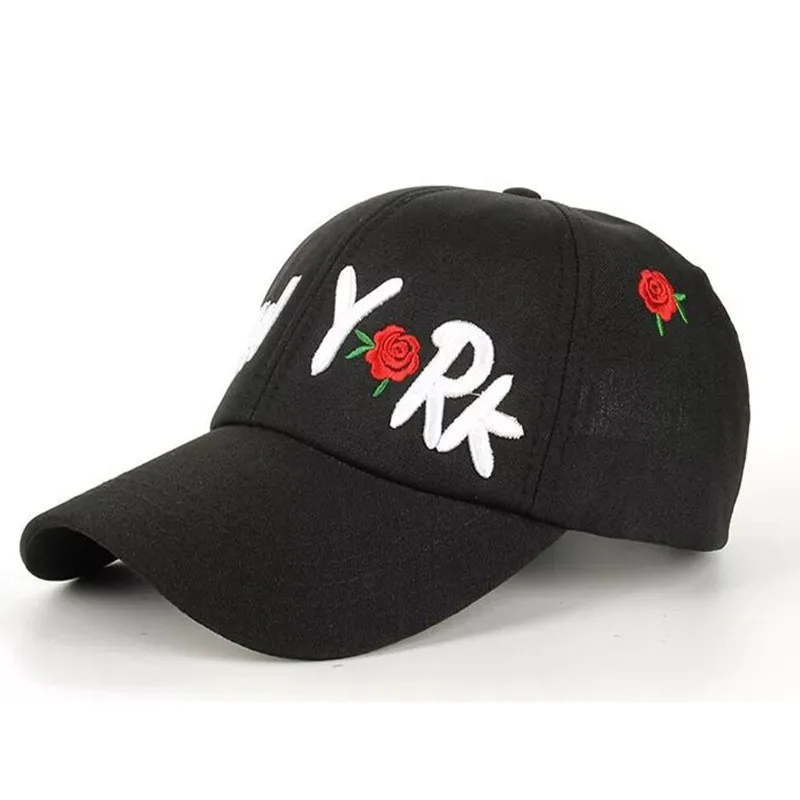 Новая мода новинка Довольно леди Нью Йорк Письма Rose Бейсбол Кепки Snapback хип хоп