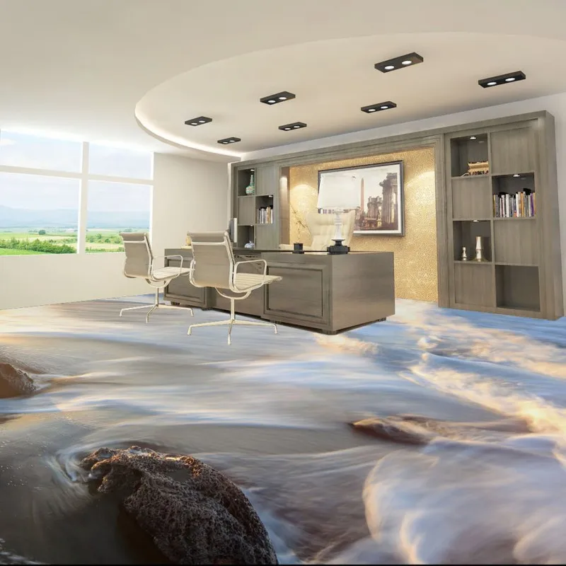 Бесплатная доставка пляжные волны 3D напольные обои уличный отель