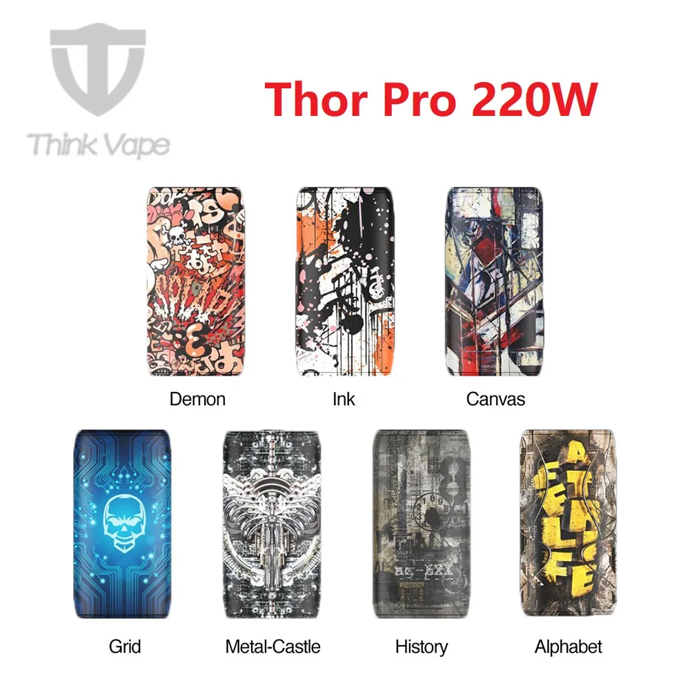 Цвет! Think Vape Thor Pro 220 Вт TC Box MOD VS Think Vape Thor 200 Вт TC Box MOD с привлекательными узорами электронная сигарета Vape Mod