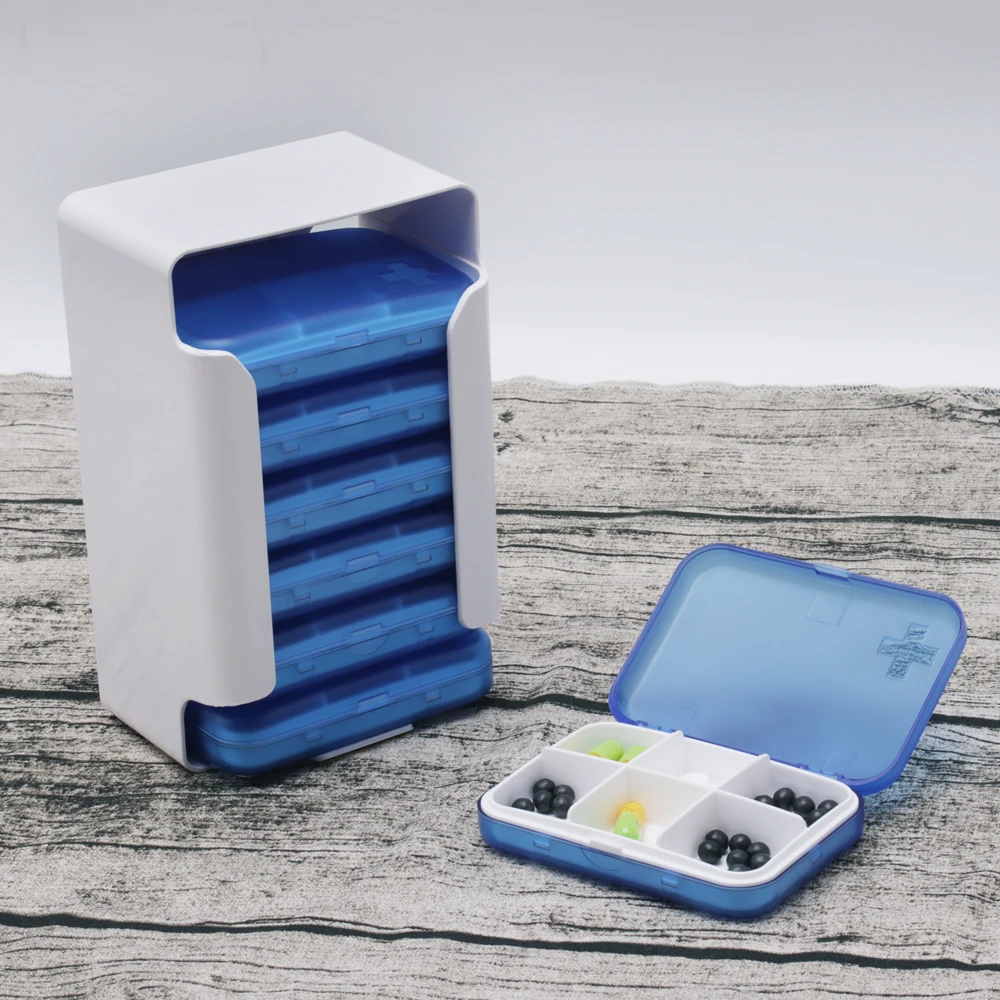 Портативный дорожный органайзер для таблеток на 7 дней небольшой контейнер 6