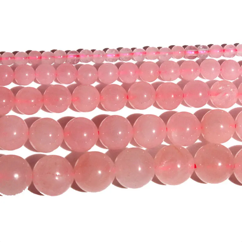 rose quartz Натуральные Агаты нефрита розовые кварцевые кристаллы аметиста круглые каменные бусины для самостоятельного изготовления ювелирных изделий ожерелье браслет 4-12 мм - Цвет: rose quartz