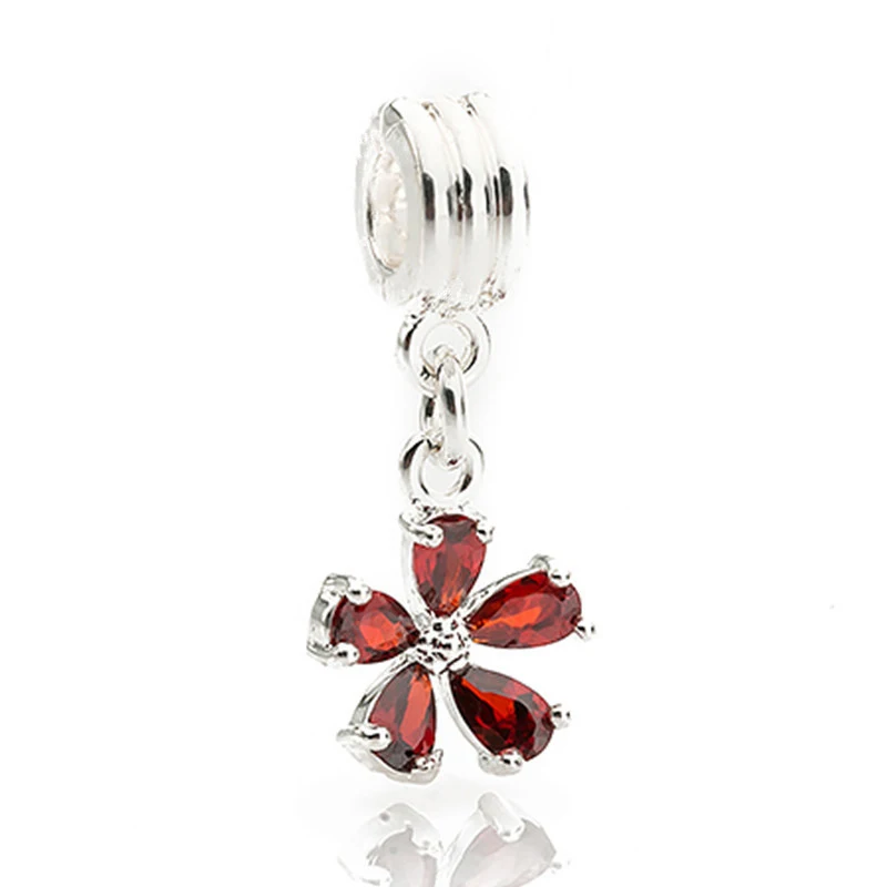 BB050 AIFEILI сердечко серебряного цвета Форма Шарм Красные Бусины Подходит Pandora браслет DIY серебряный DIY любовь женские ювелирные изделия - Цвет: BB050