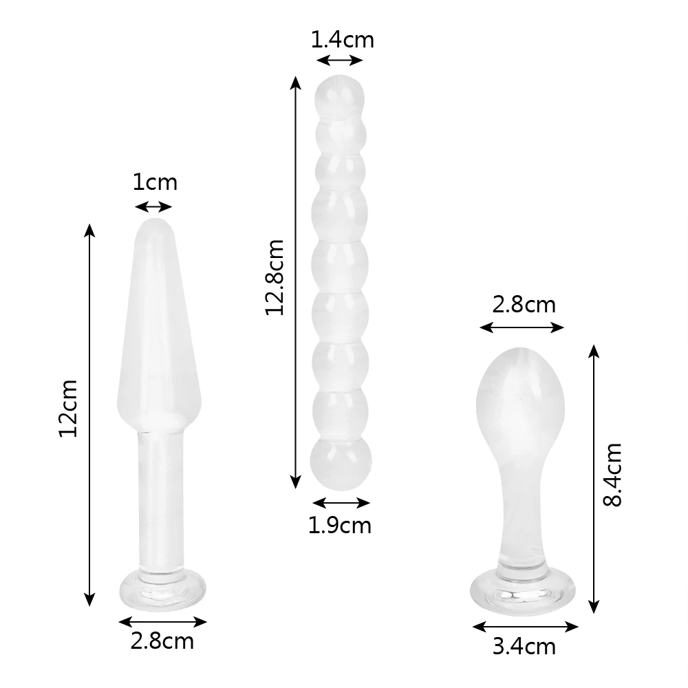 IKOKY 3Pcs/set Glass Anal Plug Crystal Butt Prostate Massager Stimulation Adult Sex Toys for Women Men Dildo Bead | Красота и