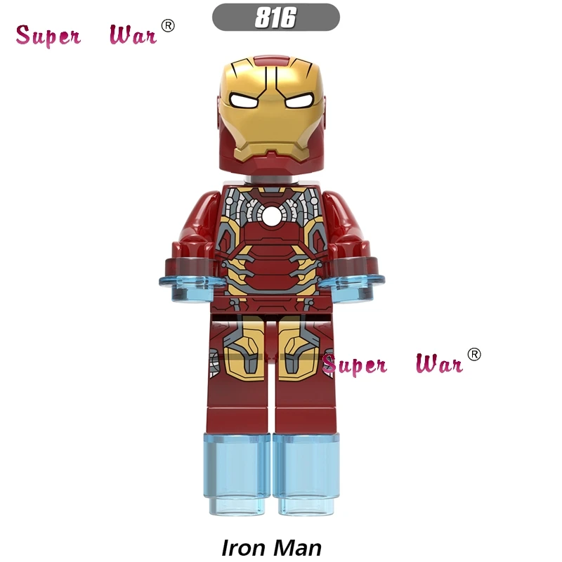 816 Один Marvel Мстители Железный человек Броня коллекционные Tony Stark военная машина строительные блоки кирпичи игрушки для детей - Цвет: 816
