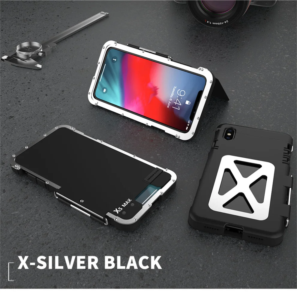Чехол для телефона для iPhone XS MAX, роскошный стальной металлический флип-чехол для iPhone X/XS MAX/XR, жесткий защитный чехол