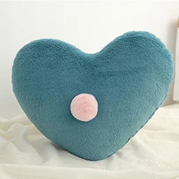 Dark green heart Плюшевая подушка в форме короны, сердца, Луны, звезды, треугольника, полностью набивная подушка из искусственного меха кролика, подушка для женщин и девочек, диван-кровать, розовый, белый - Цвет: Dark green heart