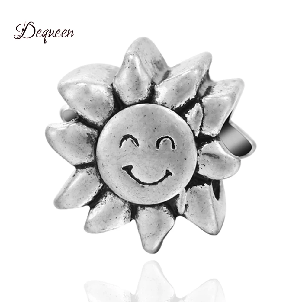 Dequeen бусины с подсолнухами подвески большим отверстием большой улыбкой BeadsFit