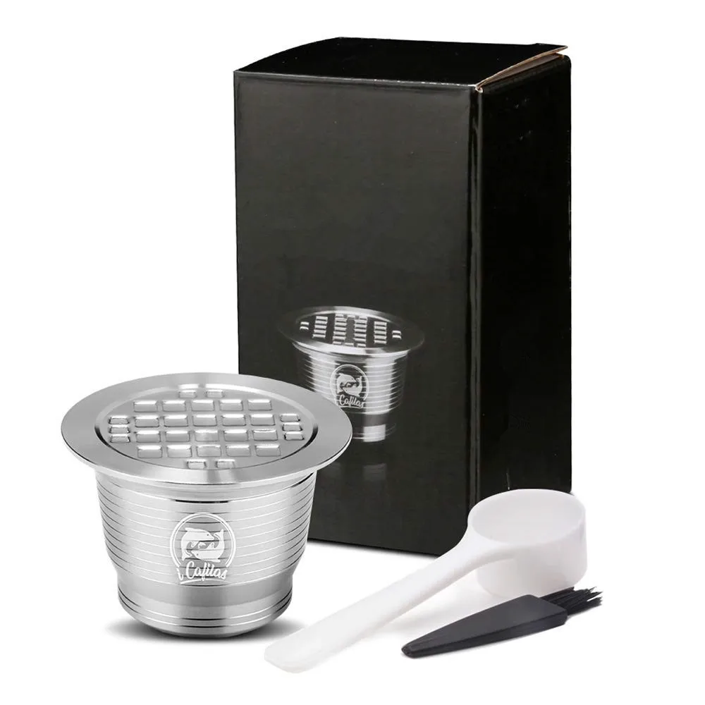 Nespresso многоразовые капсулы многоразовые кофейные капсулы из нержавеющей стали многоразовые капсулы Nespresso капсулы стручки фильтры для чашки кисточка ложка