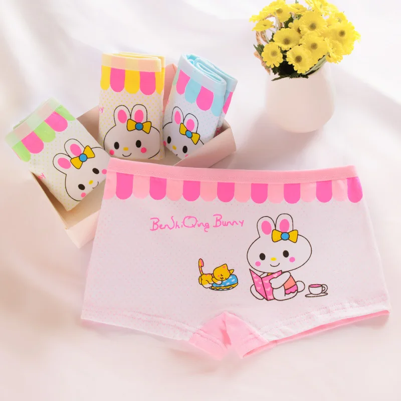 4 шт./лот трусы для девочек-подростков детское нижнее белье с героями