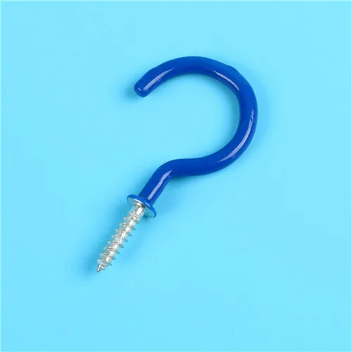 25pcs blue 25 шт. Горячая многоцветные многофункциональные настенные крючки высокого качества металлические винтовые потолочные крючки Крючки для чашек вешалка для дома - Цвет: 25pcs blue