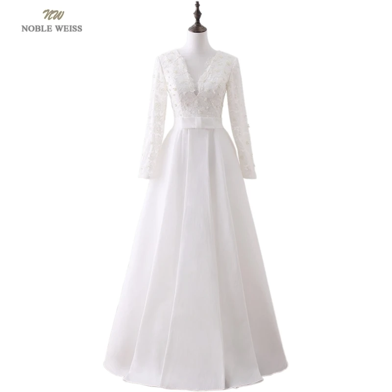 NOBLE WEISS Robe De Soiree 2019 новый стиль кружева аппликации бисером Длинные вечерние платья