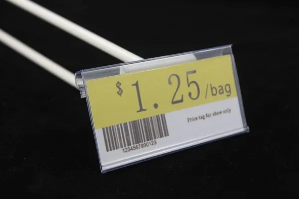 80x42 мм белый ПВХ пластиковый ценник знак этикетка Дисплей Держатель утолщение