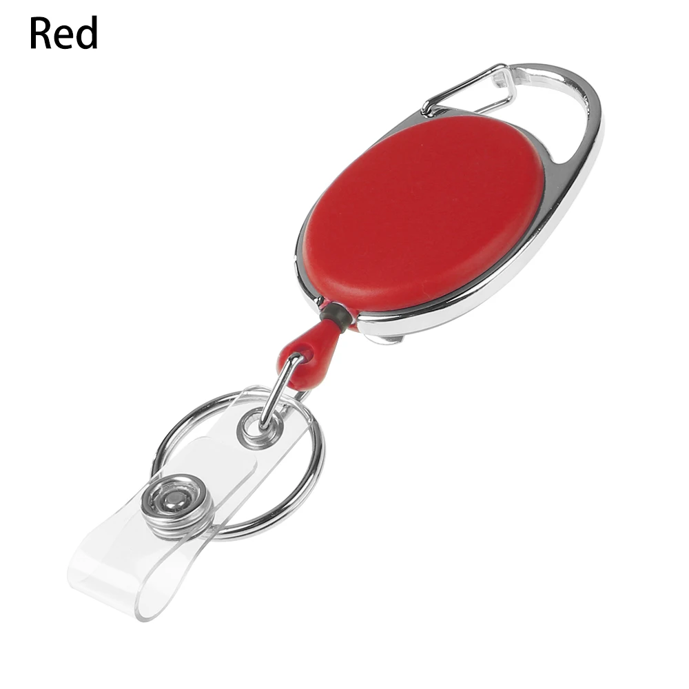 1pc StyleA-Red 1/2 шт., унисекс, выдвижная катушка, тяга, брелок, ID значок, ремешок, имя, бирка, брелок, держатель для карт, зажим для ремня, прочное кольцо для ключей, сумка, цепь, зажим - Цвет: 1pc StyleA-Red