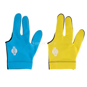 Бильярдный стрелки левой руки 3 пальцы перчатки без пальцев 5 Цвета Перчатки для игры в бильярд снукер перчатки бильярдные принаждежности