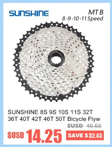 SUNSHINE 1 шт. велосипедная кассета Cog MTB велосипед 8 9 10 11 12 скорость 11T 12T 13T части свободного хода для совместимых SHIMANO SRAM кассета