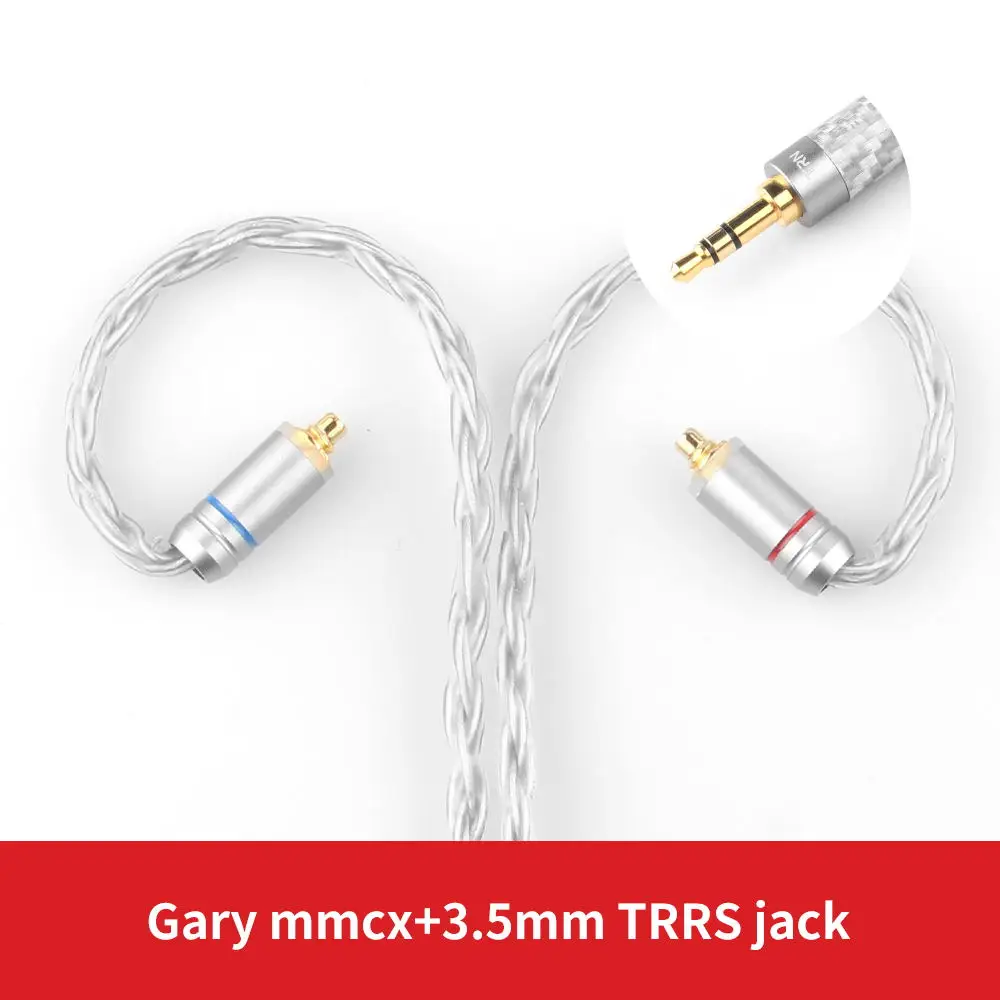 Silver 3.5MM MMCX AK лампа указателя T2 16 Core с серебряным покрытием обновления HIFI кабель 3,5/2,5/4,4 мм разъем MMCX/2Pin разъем для лампа указателя V80/V30/IM1/IM2/X6 олова T2 - Цвет: Silver 3.5MM MMCX