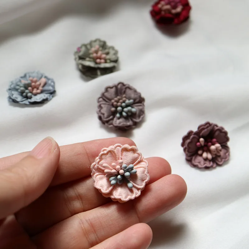 6pcs/set 3d flowers beaded patches for clothing Sew on patch decorative parches bordados para ropa Embroidery applique clothing