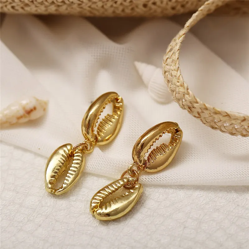 Женские серьги капельки IF YOU винтажные в виде раковины для пляжа на лето